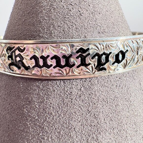 VTG Sterling Silver Hawaiian Bangle Bracelet Kūʻuipo "My Sweetheart" Size L - Picture 2 of 11